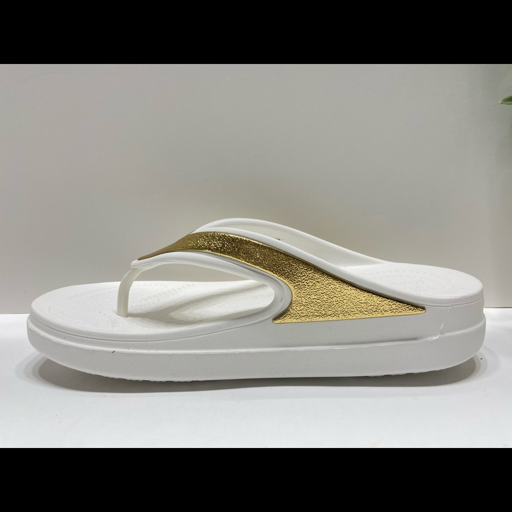 NEW Crocs Sloane Shine Wedge Flip Flop Sandals - Picture 6 of 9